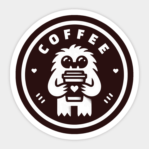 Coffee Yeti Sticker by CreativeSage
